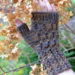 Fingerless Gloves Knitting PATTERN PDF: Back Roads Mitts