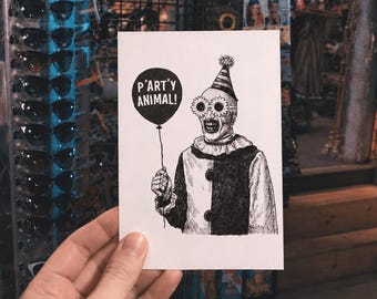 Terrifier Horror Birthday Card - Art the Clown, Dark Humour Greeting, Gothic Alternative