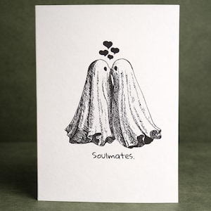 Carte fantôme âmes sœurs, amour gothique romantique, cadeau d'anniversaire de Saint-Valentin