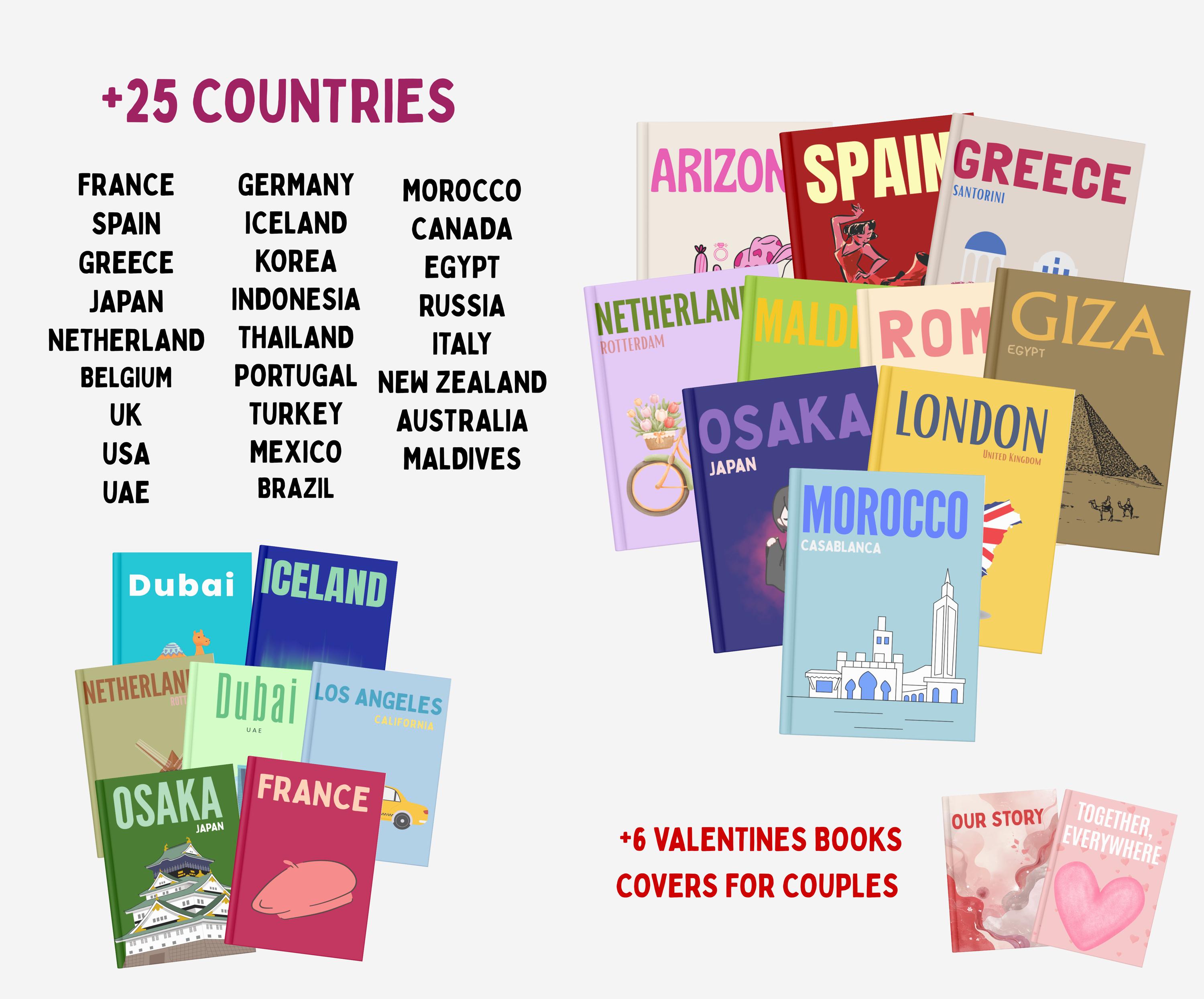 470+ Designs Editable Travel Photo Album Cover Canva Template Bundle 25 ...