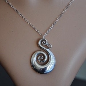 Sterling Silver koru-Solid .925 on 18inch sterling silver chain. New Zealand Maori Koru Pendant~ love symbol