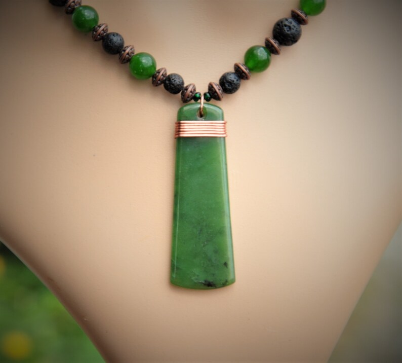 Greenstone or Pounamu Toki necklace New Zealand Nephrite Etsy