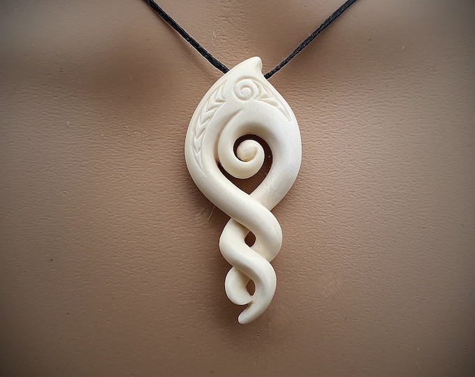 Stained Bone Koru | Maori Style