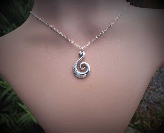 Buy Necklace Gecko Koru Spiral Maori Design Pendant Made of Wood,  Adjustable Length Online in India - Etsy