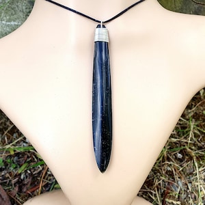 New Zealand Greenstone Roimata pendant with sterling silver binding