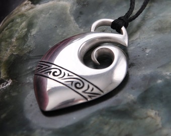 Sterling Silver Maori Fish Hook Pendant~Hei Matau-hand crafted in New Zealand