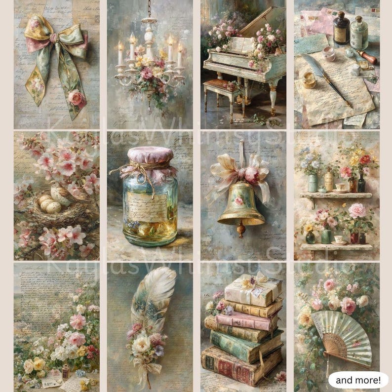 Shabby Chic Floral Rose Junk Journal Kit Vintage Style Flower Journal ...