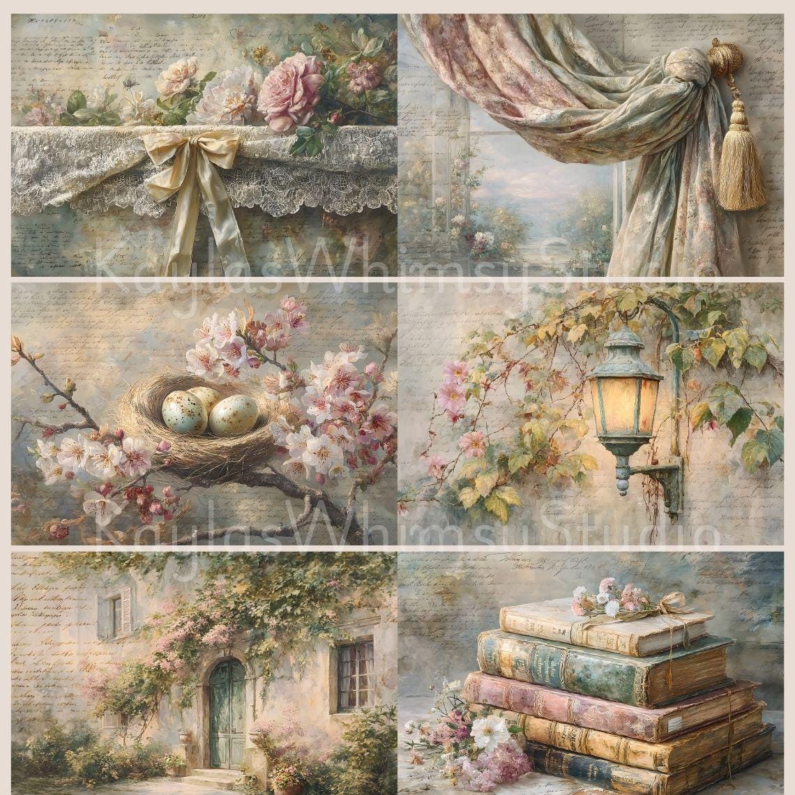 Printable Shabby Chic Floral Junk Journal Kit Vintage Style Flower ...