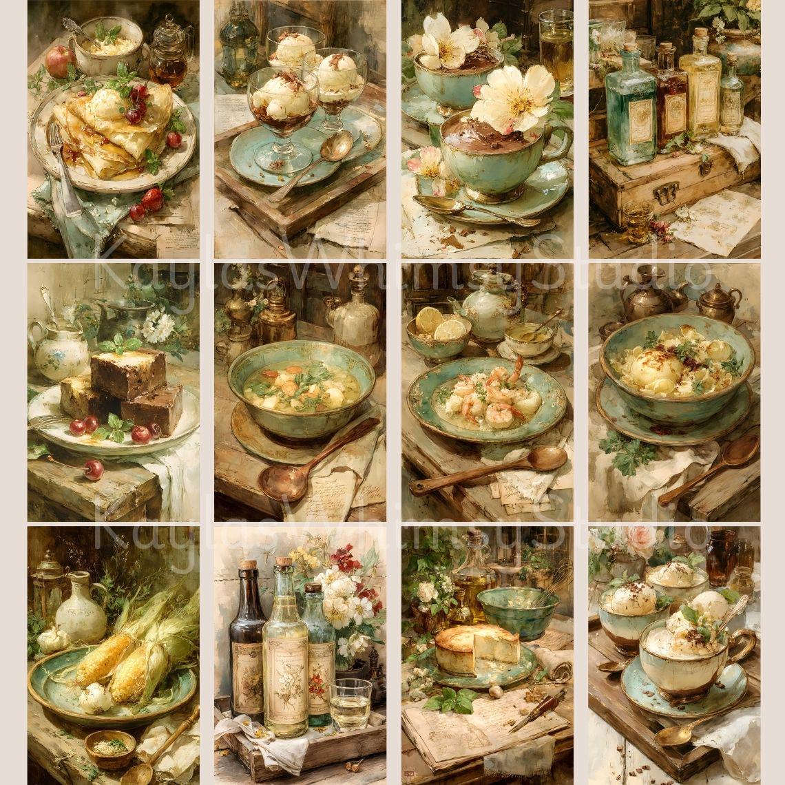 Rustic Cooking Junk Journal Page Vintage Recipes Digital Ephemera Food ...