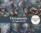 Ocean Journal Paper Digital Beach Print Shabby Chic Ocean Seaside Journaling Water Journal Pages, Sea Theme Printable Coastal Journal Art