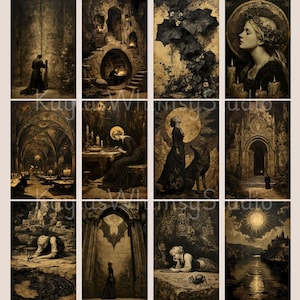 Dark Art Gothic Library Academia Journal Magic Wicca Grimoire Dark Academia Paper Gothic Printable Picture Collage Scrap Pack Gothic Journal image 5