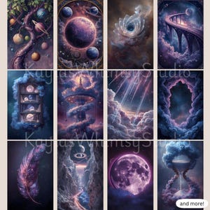 Himmlischen Mond Junk Journal Seiten Ephemera Mond Scrapbook Printables Cosmic Digital Paper Dreamscape Digital Papers Bild 9