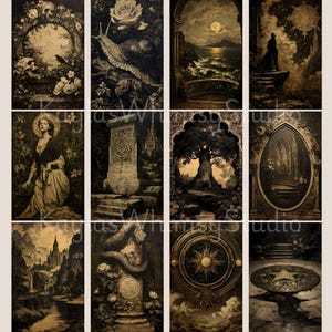 Dark Art Gothic Library Academia Journal Magic Wicca Grimoire Dark Academia Paper Gothic Printable Picture Collage Scrap Pack Gothic Journal image 8