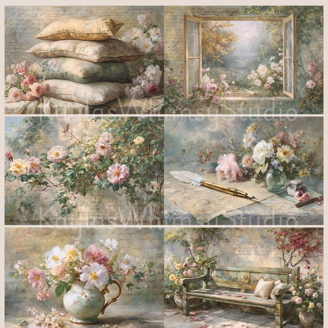 Printable Shabby Chic Floral Junk Journal Kit Vintage Style Flower ...