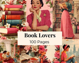 Black Women Book Junk Journal, Library Junk Journal Vintage Papers, African American Junk Journal Kit, Black Woman Digital Papers