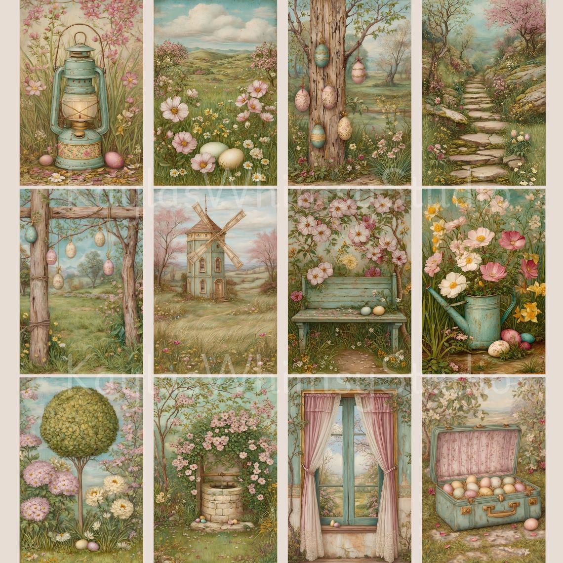 Easter Spring Junk Journal Printable Easter Egg Page Spring Ephemera ...