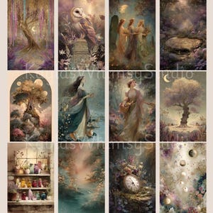 Sacred Pagan Junk Journal Pages Mystic Moon Printable Page Mystic Digital Scrapbook Paper Kit Celestial Collage Sheet Junk Journal Supply