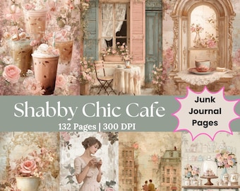 Coffee Ephemera Scrapbooking Coffee Junk Journal Kit Neutral Ephemera Vintage Watercolor Background Page Digital Download Stained Paper