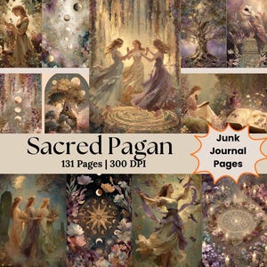 Sacred Pagan Junk Journal Pages Mystic Moon Printable Page Mystic Digital Scrapbook Paper Kit Celestial Collage Sheet Junk Journal Supply