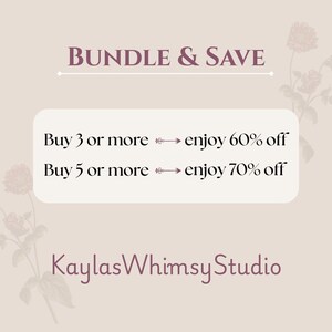 Header reads “Bundle & Save”. Text explains discounts: Buy 3 or more enjoy 60 percent off, Buy 5 or more enjoy 70 percent off