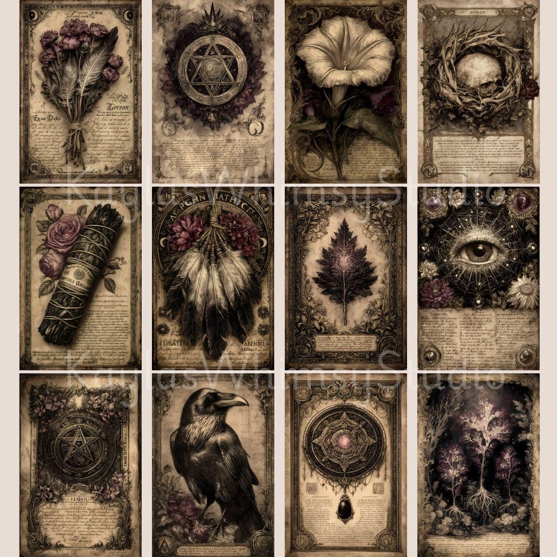 Grimoire Witchy Junk Journal, Witchy Ephemera Grimoire Printable Spell ...