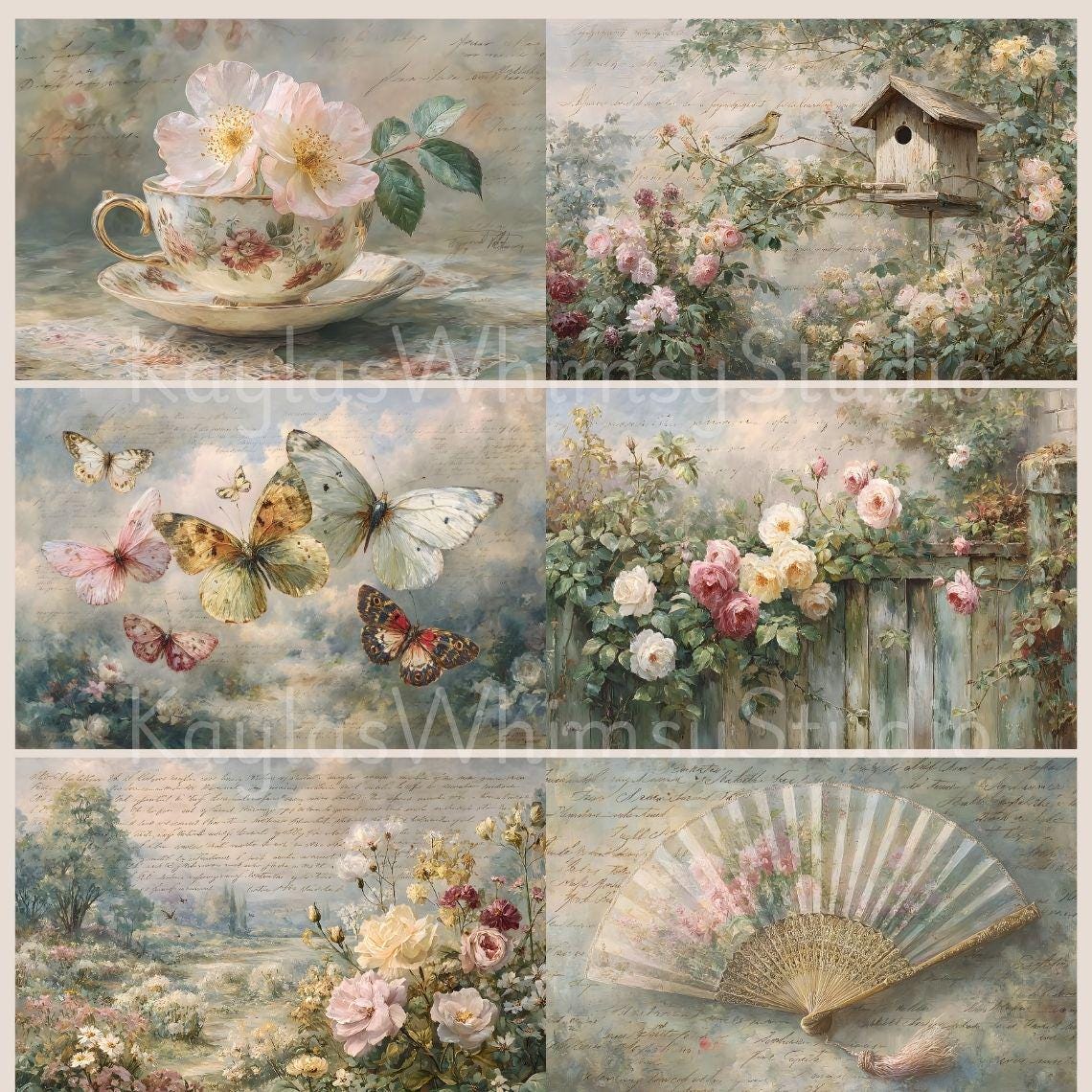 Printable Shabby Chic Floral Junk Journal Kit Vintage Style Flower ...