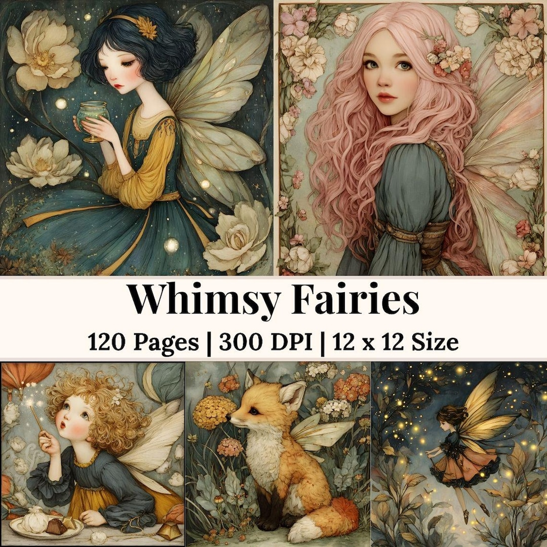Whimsical Fairy Junk Journal Kit Mystic Creatures Enchanted Forest ...