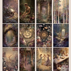 Sacred Pagan Junk Journal Pages Mystic Moon Printable Page Mystic Digital Scrapbook Paper Kit Celestial Collage Sheet Junk Journal Supply