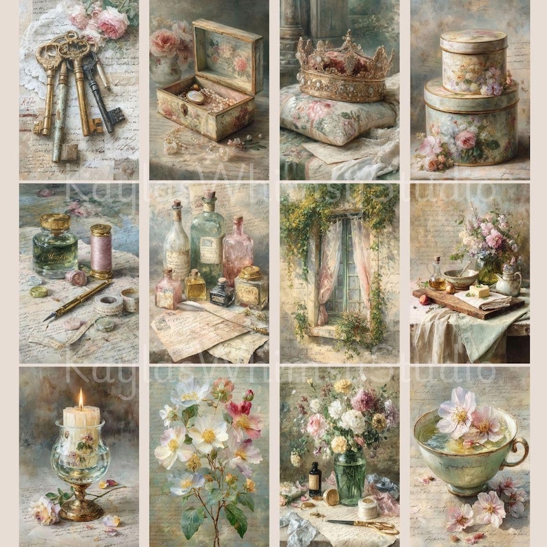 Shabby Chic Floral Rose Junk Journal Kit Vintage Style Flower Journal ...