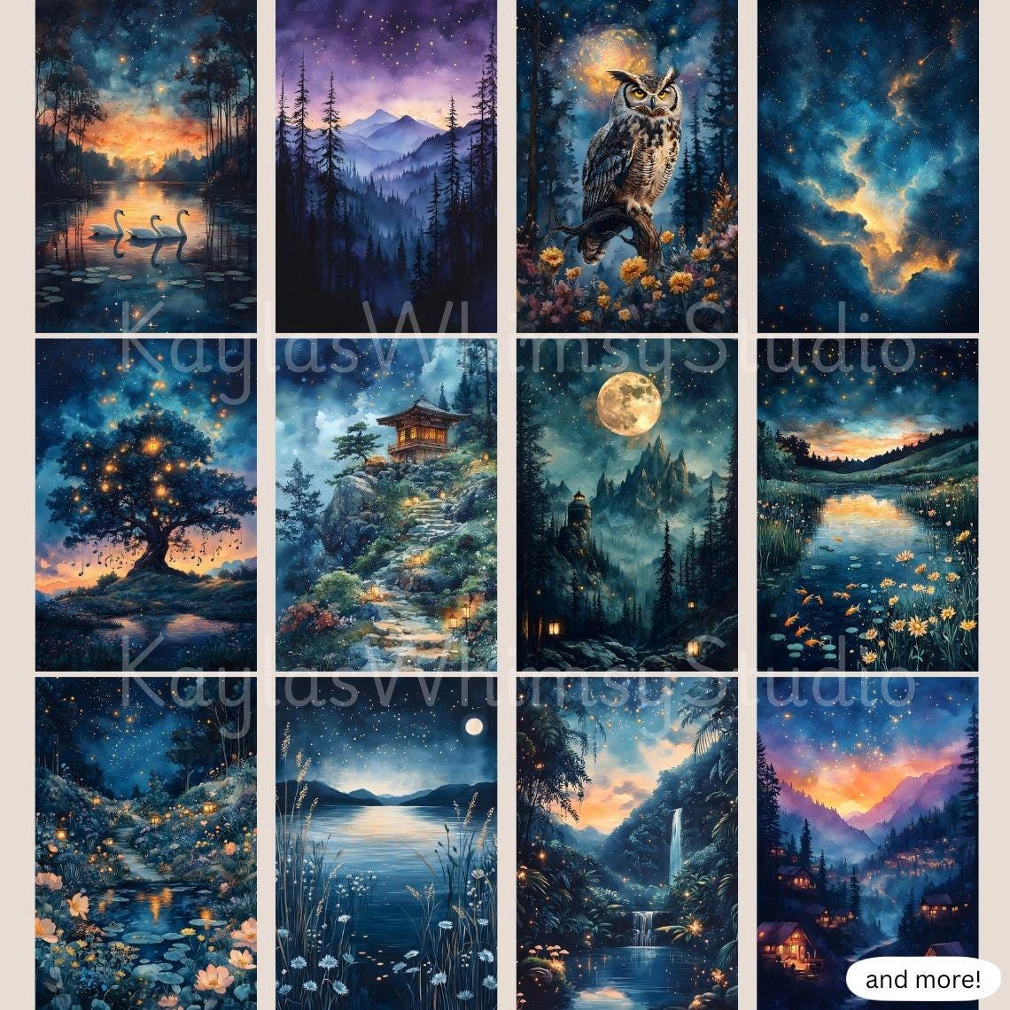 Printable Night Sky Galaxy Background Digital Papers, Daisy Flower Junk ...