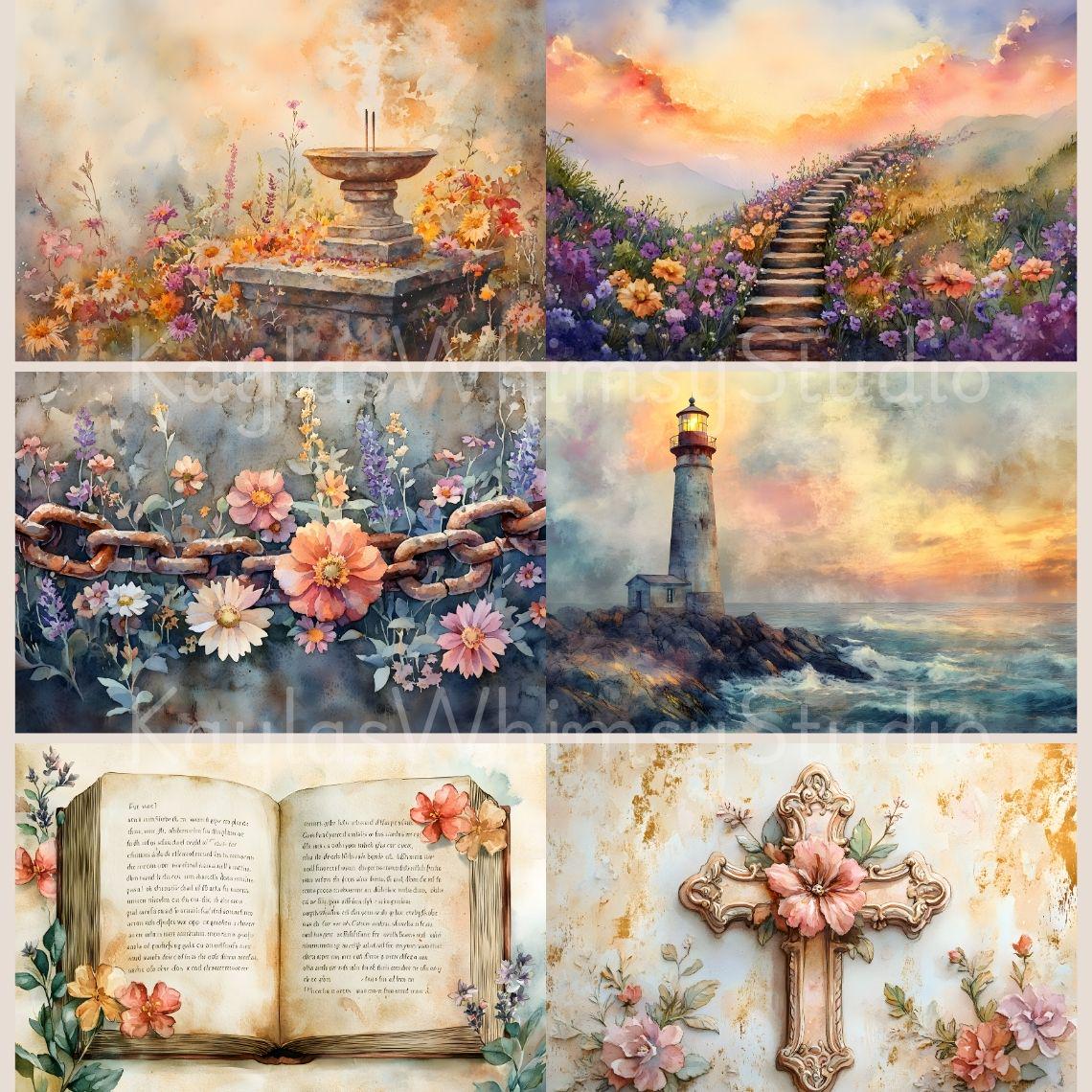 Religious Bible Journaling Scripture Themed Christianity Collage ...