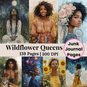 Printable Black Woman Journal Kit African American Junk Journal Printable Ephemera Digital Paper Women Of Color Junk Journal Scrapbook Paper