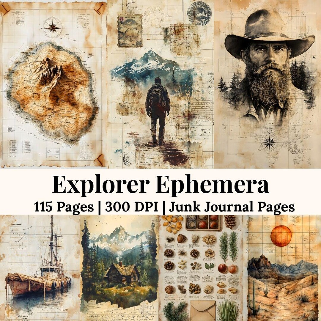 Travel Junk Journal Pages Vintage Map Ephemera Old Map Pages Aged ...