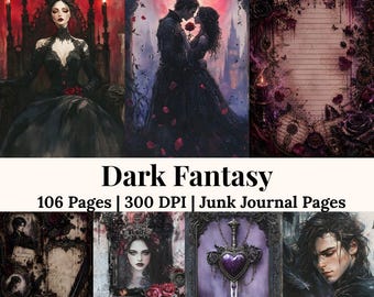 Dark Fantasy Junk Journal Kit Bookish Romantasy Feengericht Verzaubert Journal Märchen Digitale Papiere Fantasy Scrapbook