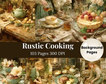 Rustic Kitchen Junk Journal, Recipe Junk Journal Kit Printable Cooking Ephemera, Junk Journal Supplies, Vintage Kitchen Clipart