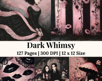 Skurriles Gothic Junk Journal Kit Black Rose Victorian Gothic Papers Crow Ephemera Dark Aesthetic Fantasy Pages