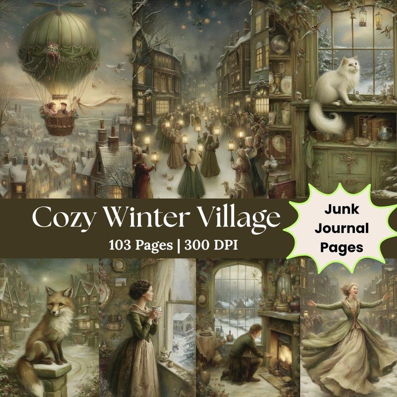 Cozy Winter Junk Journal Kit Winter Landscape Christmas Card Making ...