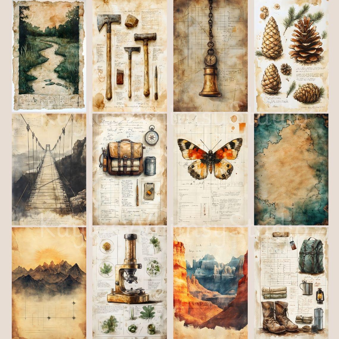 Travel Junk Journal Pages Vintage Map Ephemera Old Map Pages Aged ...