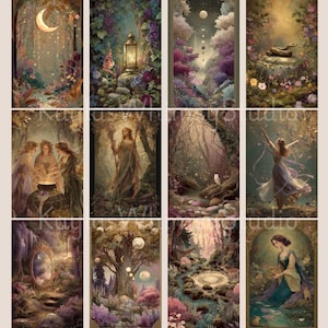 Sacred Pagan Junk Journal Pages Mystic Moon Printable Page Mystic Digital Scrapbook Paper Kit Celestial Collage Sheet Junk Journal Supply
