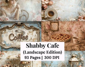 Shabby Kaffee Junk Journal Kit Vintage Kaffee Ephemera druckbare Papiere Coffee Shop Kunst Scrapbook Journal Download Seiten
