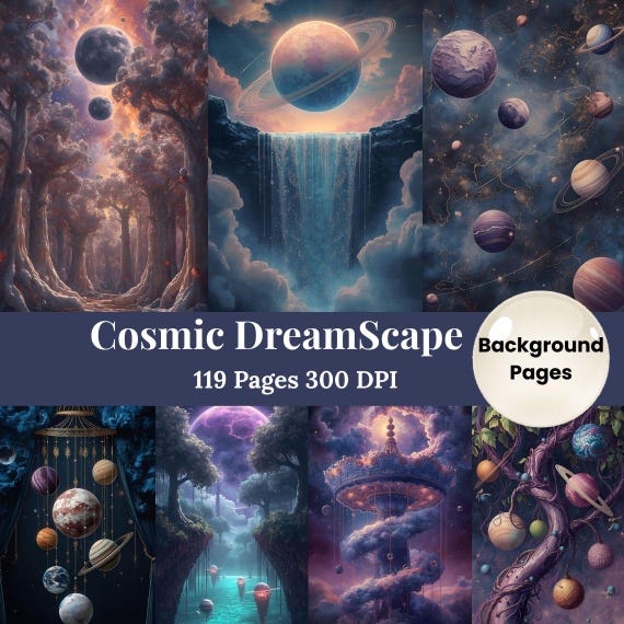 Celestial Moon Junk Journal Pages Ephemera Moon Scrapbook Printables Cosmic Digital Paper Dreamscape Digital Papers