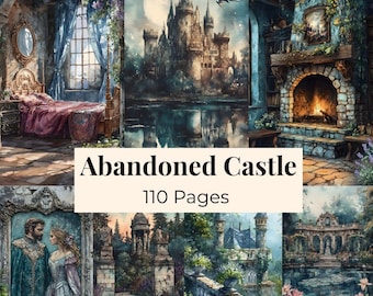Abandoned Castle Junk Journal Kit Fantasy Castle Printable Vintage Castle Papers Highland Ephemera Scrapbook Pages