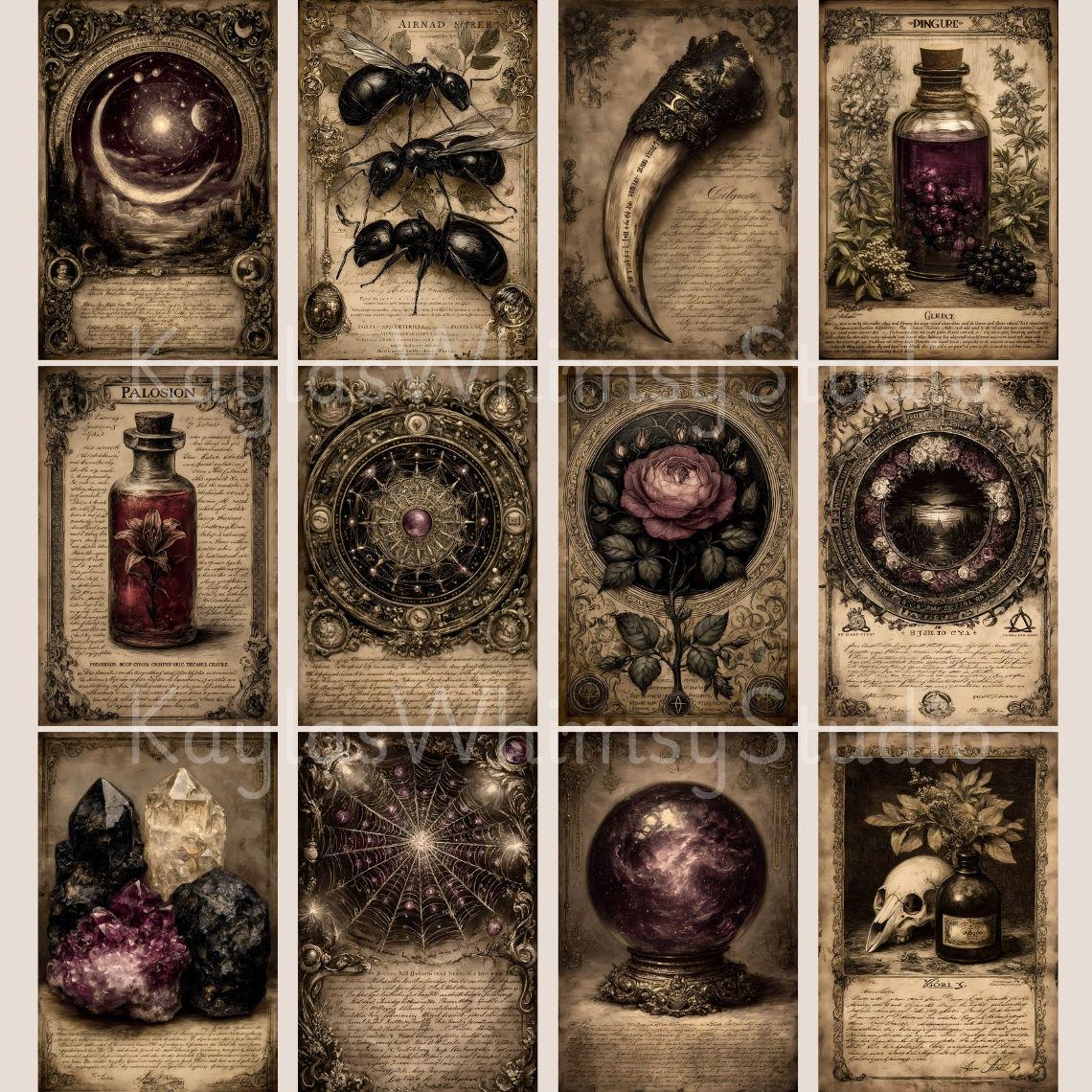 Grimoire Witchy Junk Journal, Witchy Ephemera Grimoire Printable Spell ...