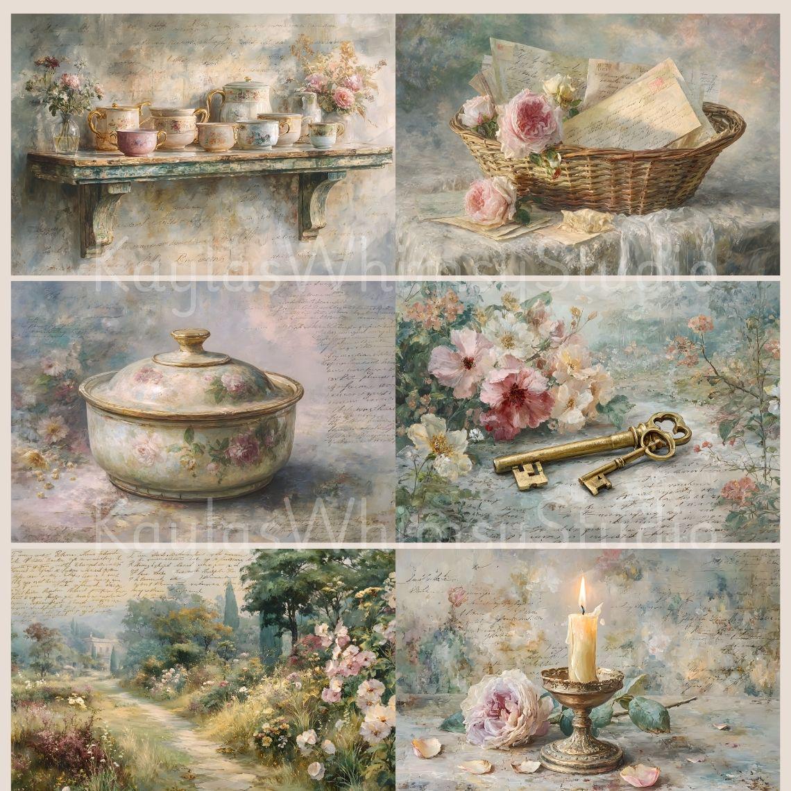 Printable Shabby Chic Floral Junk Journal Kit Vintage Style Flower ...