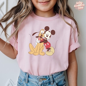 Retro Disney Mickey Pluto Toddler Shirt, Unique Mickey Gift For Kids, Retro Mickey Mouse Kid Sweatshirt, Classic Mickey Mouse Sweater image 6