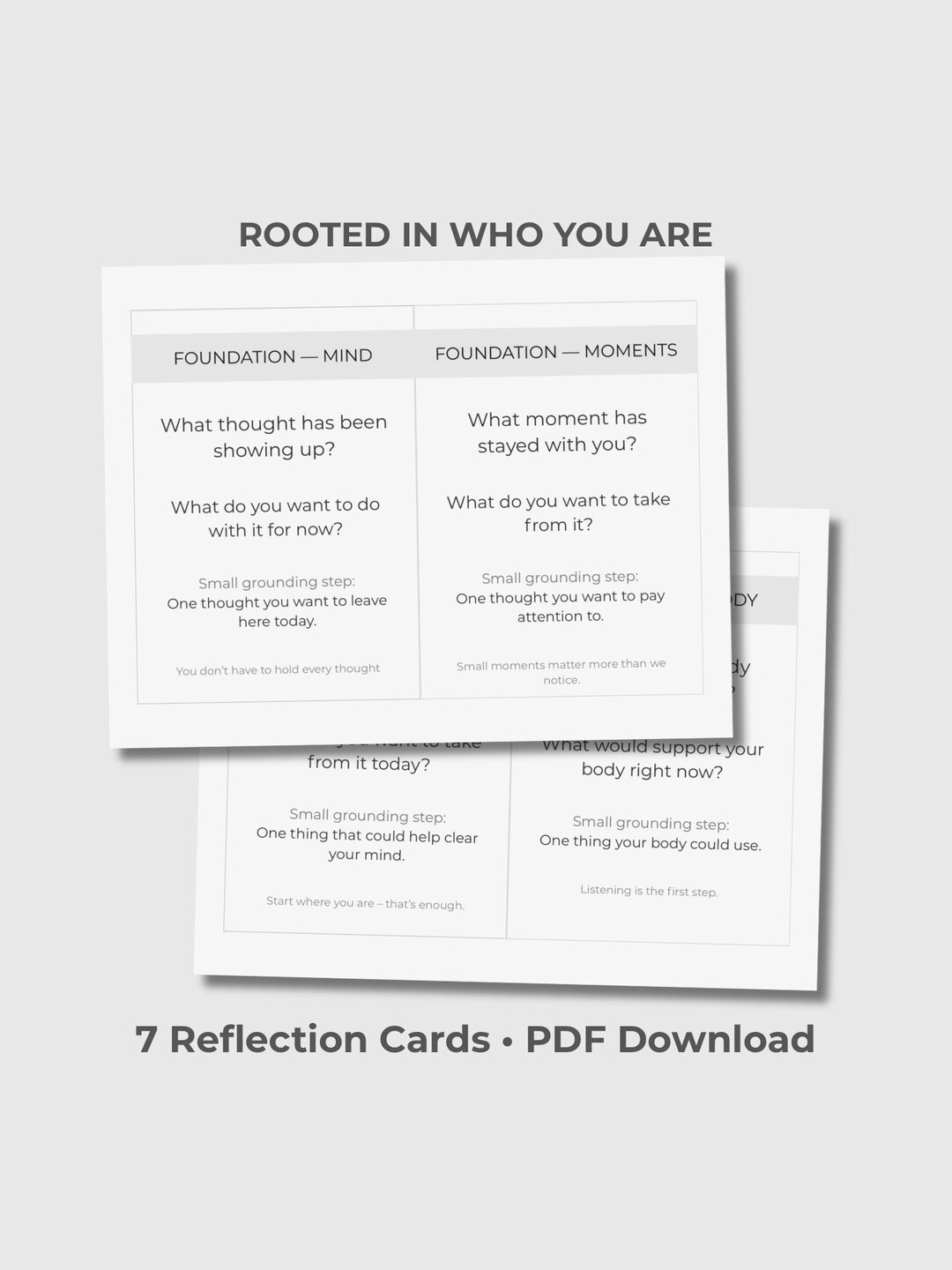 Mindfulness Reflection Cards (foundation) 7 Printable Mindfulness ...