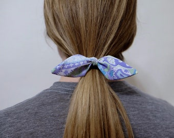 Paisley Ponytail Bow Hair Tie Accessory Gift