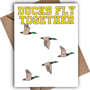 Mighty Ducks &quot;Flying V&quot; Greeting Card Gift Retro Movies Any Occasion Holiday Christmas