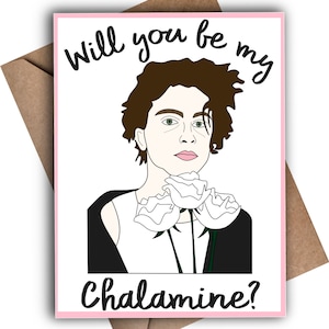 Cartão de felicitações de Dia dos Namorados Timothee Chalamet, presente de Dia das Galentine