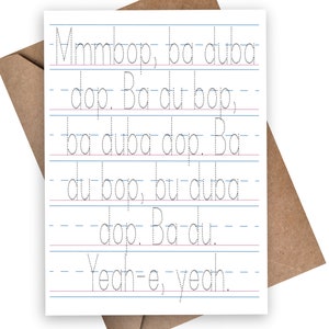 Mmmbop-wenskaart Hanson Lyrics Retro notebookpapier